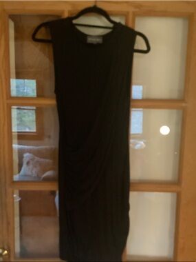 Michael Stars Ruched Body-con Black Dress-Medium